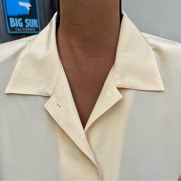 VTG Jones New York Short Sleeved Button Up Blouse Oversized/Relaxed Yellow 10 - Picture 2 of 13